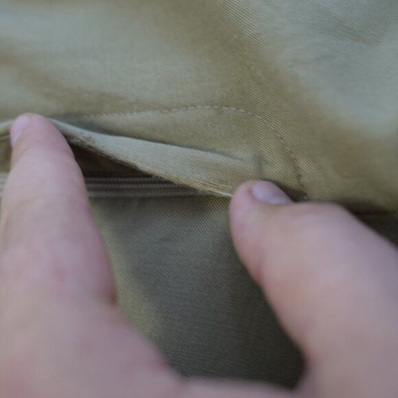 DAMAGED Lauren Ralph Lauren Total Comfort Wool Dress Pants 35 / 29 Tan Mid Rise - Picture 8 of 9